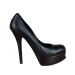 Fendi Black nappa Leather Platform Pumps Fendista Heels
