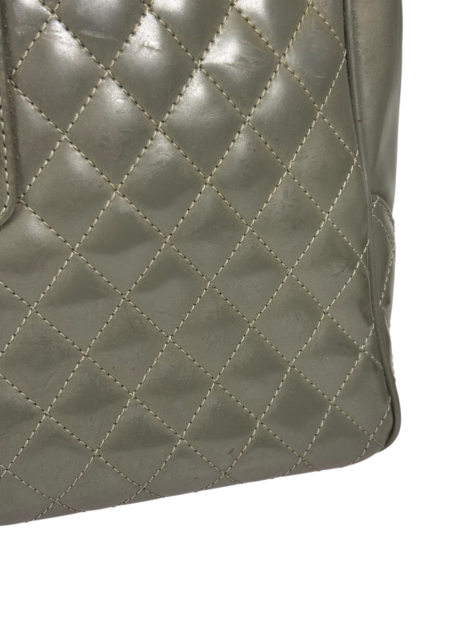 Chanel Grey Patent Leather Mademoiselle Kelly Flap Bag 2008