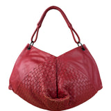 Bottega Veneta Vintage Red Hobo Aquilone Fortune Cookie Shoulder Bag