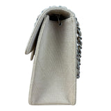 Chanel Beige Quilted Canvas Chain Flap Bag 1998