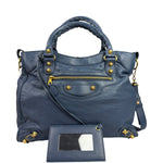 Balenciaga Mist Blue Leather Sunday City Bag