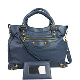 Balenciaga Mist Blue Leather Sunday City Bag