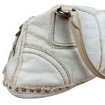 Prada Vintage White Studded Leather Shearling Bowler 2Way Bag