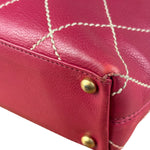 Chanel Vintage Pink Leather Wild Stitch Surpique Tote Bag