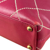 Chanel Vintage Pink Leather Wild Stitch Surpique Tote Bag