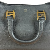 Fendi Black Leather Small FF Tote Two-Way Bag