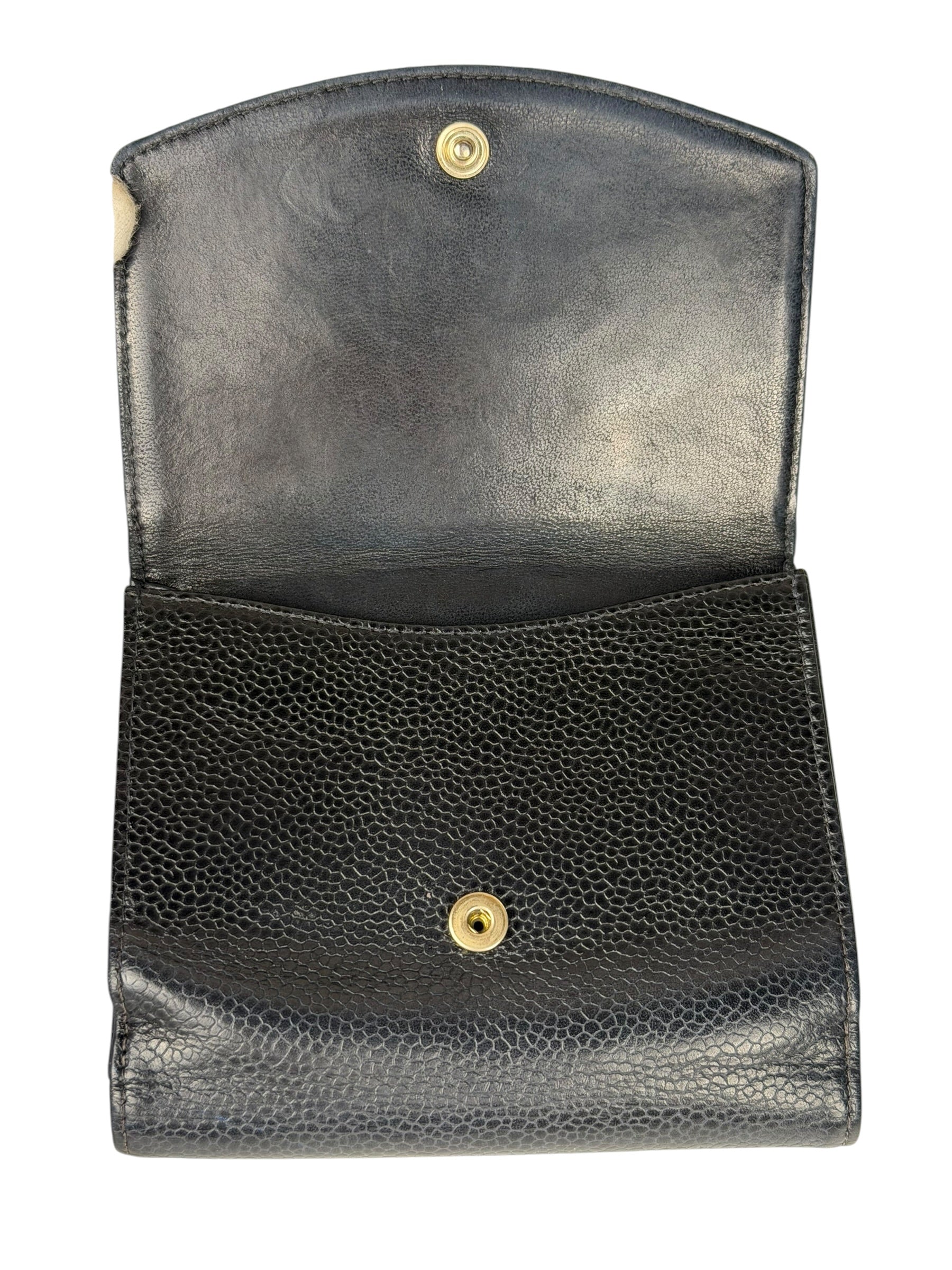 Chanel Navy Blue Leather Caviar Wallet
