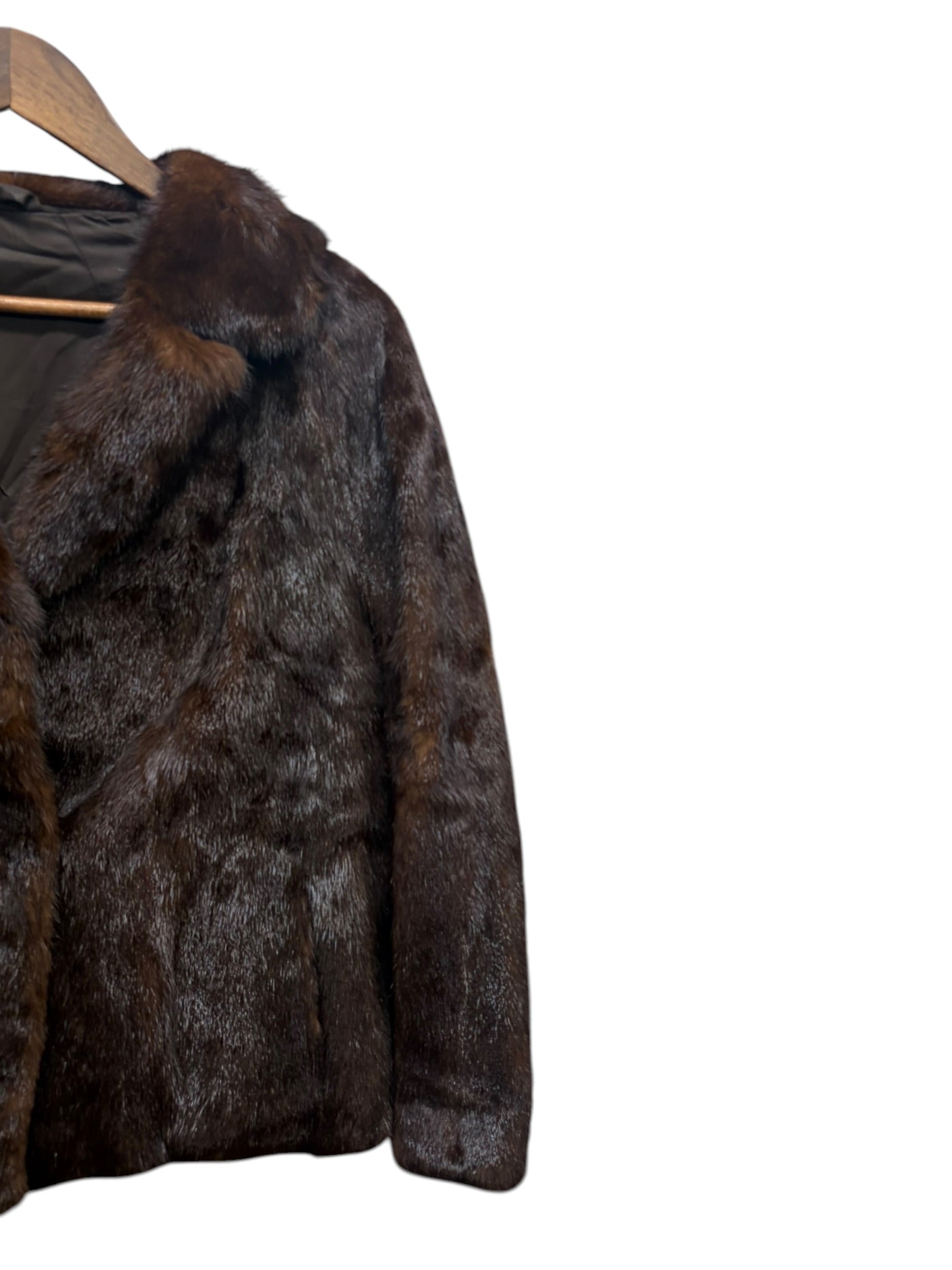 Vintage Saga Mink Dark Hazel Brown Coat