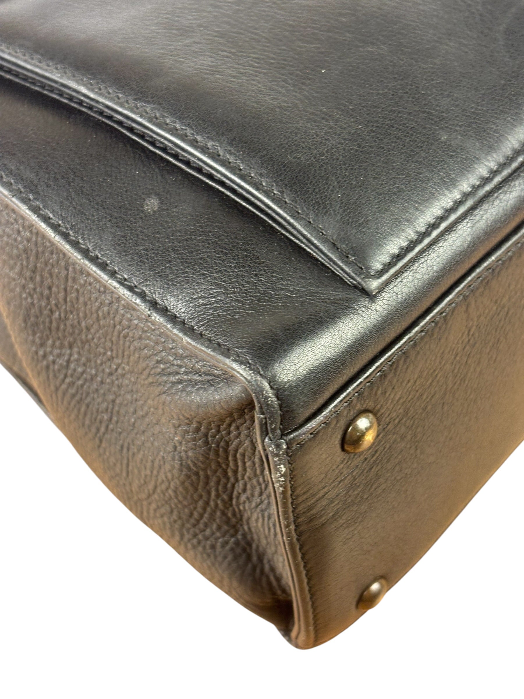 Chanel Vintage Black Calfskin Front Pocket Tote 1997