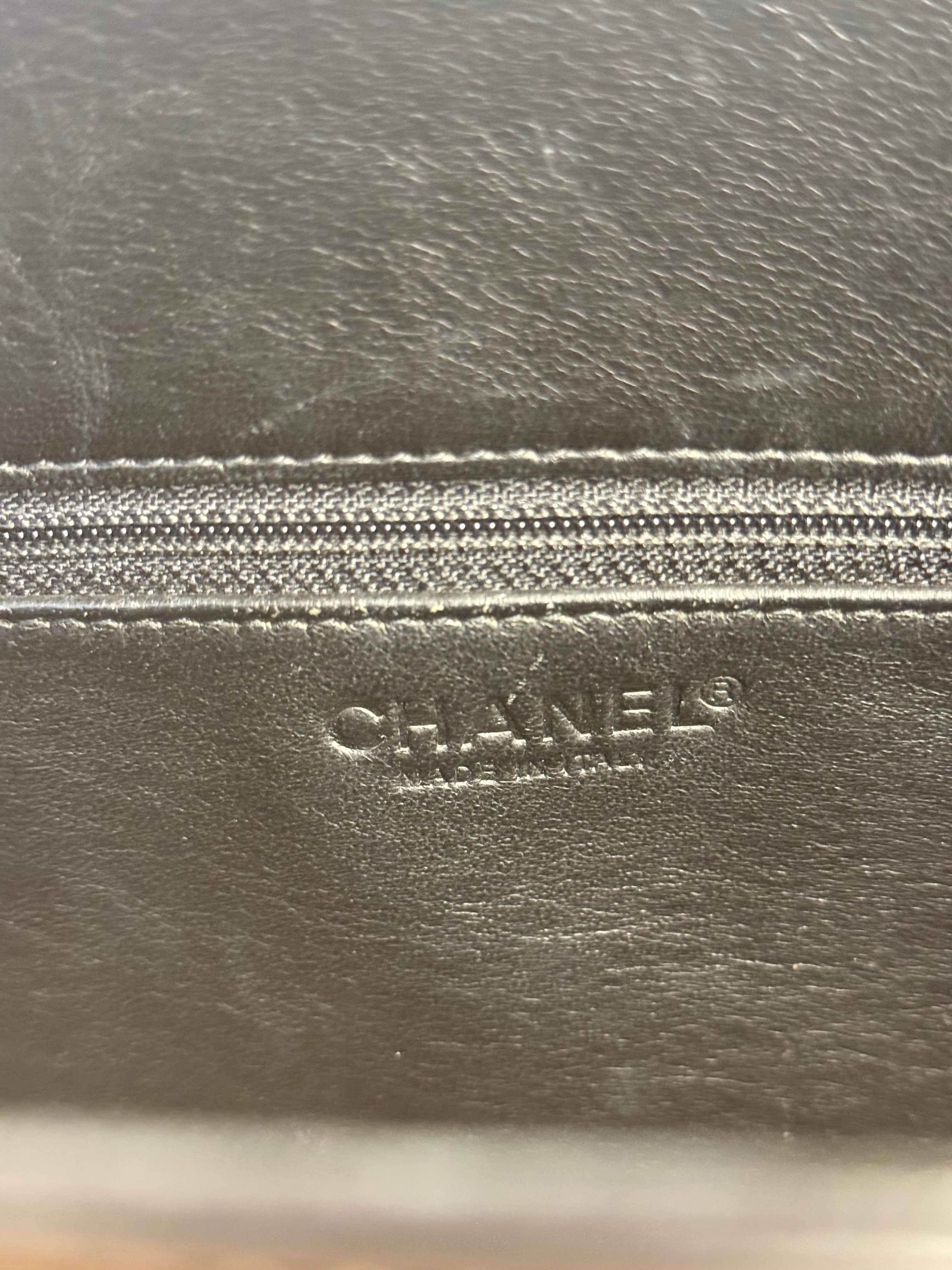 Chanel Black Patent Chocolate Bar Tote Bag 2002
