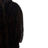 Vintage Saga Ranched Mink Dark Brown Fur Coat
