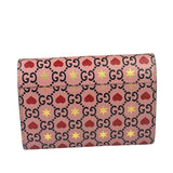 Gucci Pink Leather Dionysus GGCrystal Valentines Small Wallet On Chain