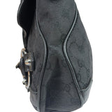 Gucci GG Vintage Black Horsebit Flap Shoulder Bag