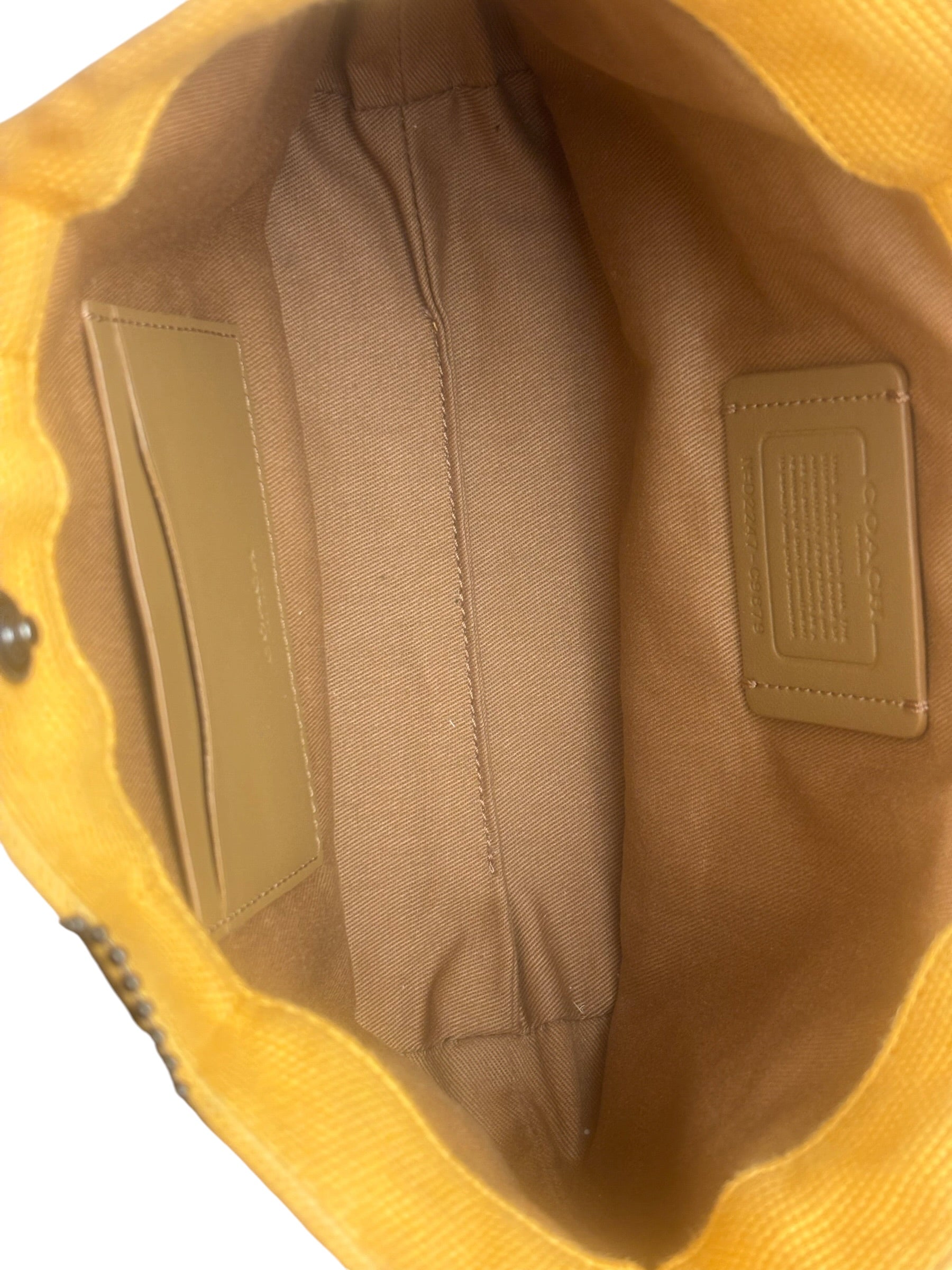 Coach Mustard Yellow Tote 20 In Colorblock Two-Way Bag