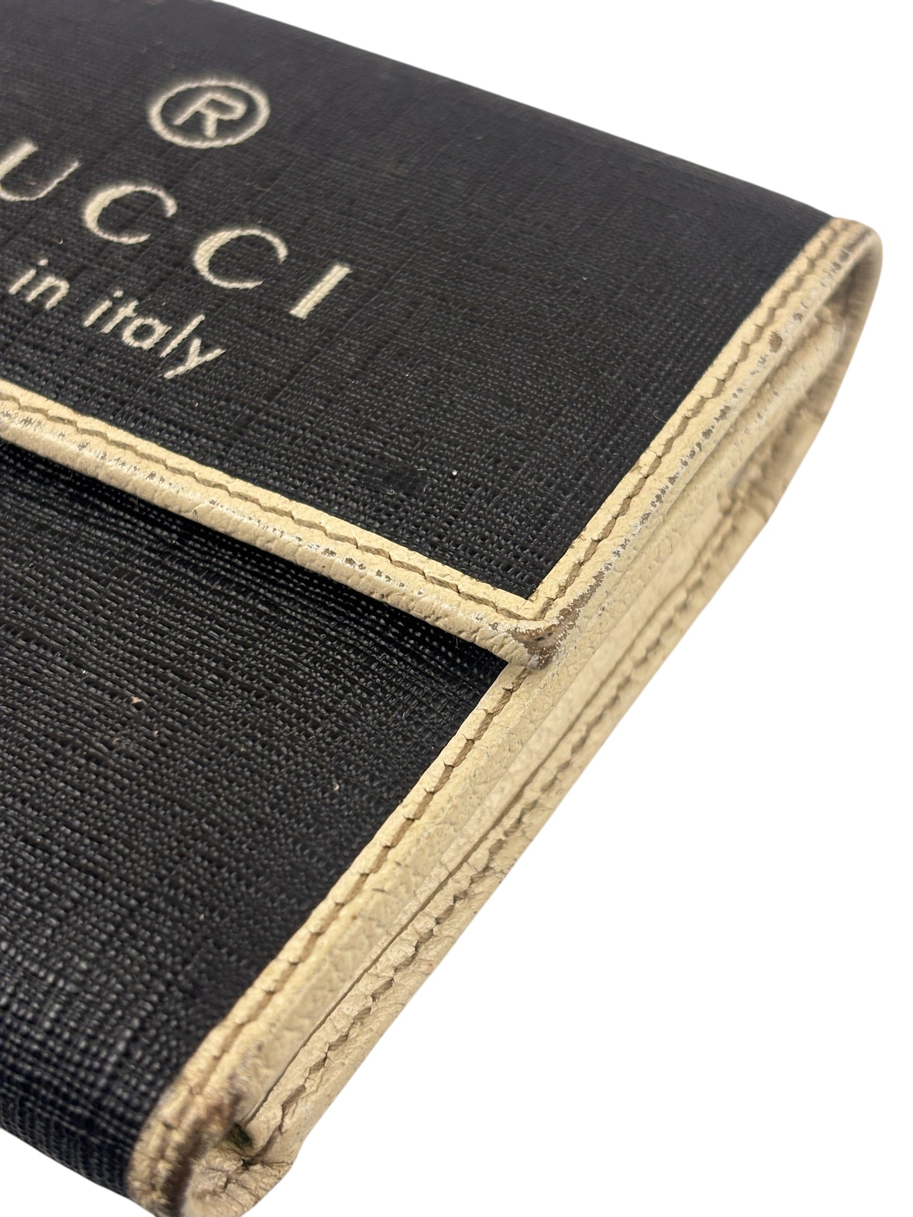 Gucci Vintage Leather Unisex Trifold Wallet