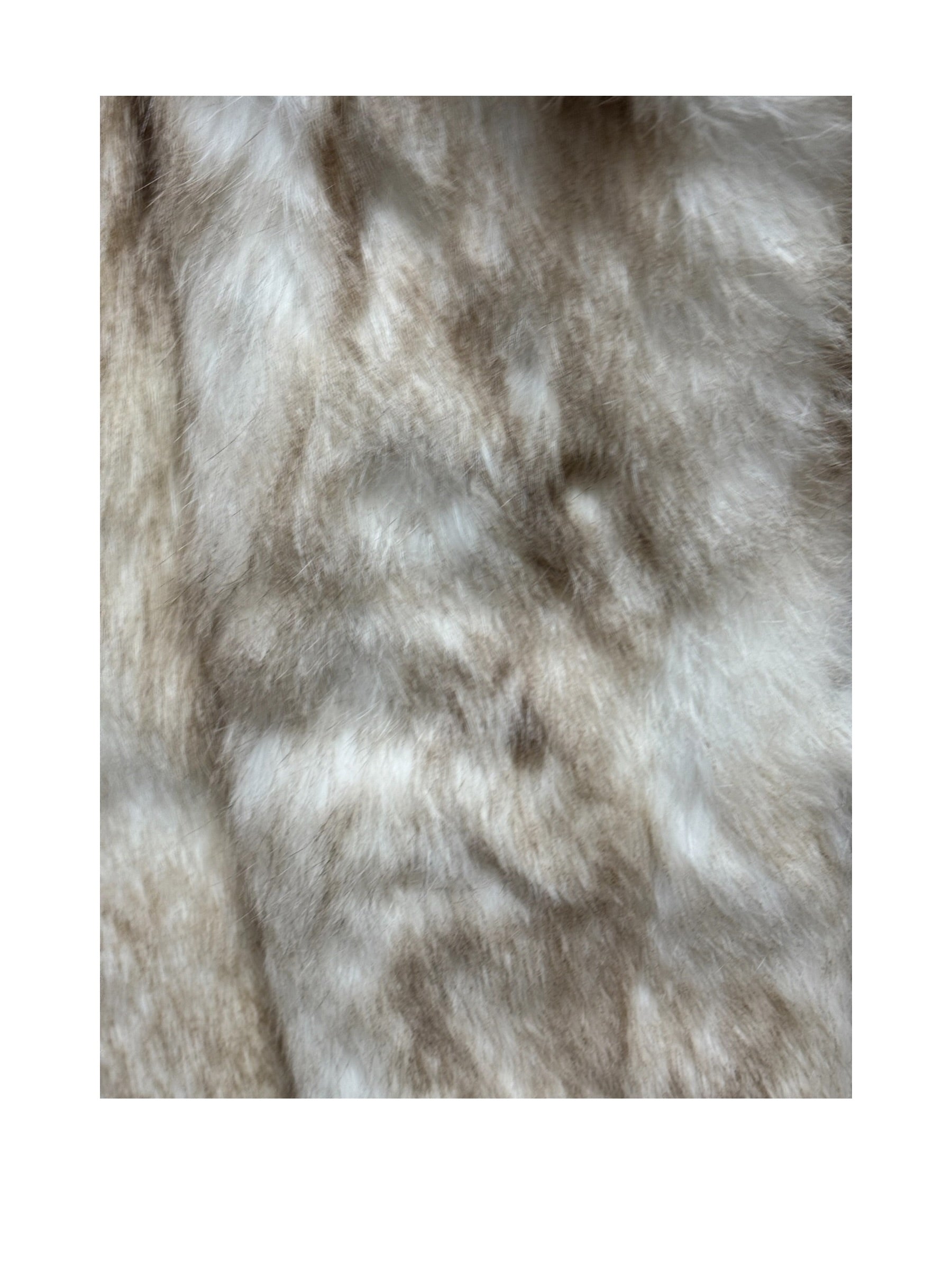 Imagnin Vintage Beige/Cream Rabbit Fur Coat