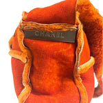 Chanel Orange Suede Shearling Patchwork Shoulder Bag 2001