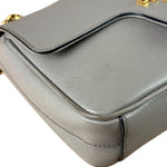 Prada Grey Saffiano Leather Cuir Pattina Crossbody