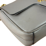 Prada Grey Saffiano Leather Cuir Pattina Crossbody