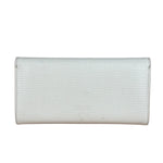 Bottega Veneta White Leather Palmellato Angle Long Wallet