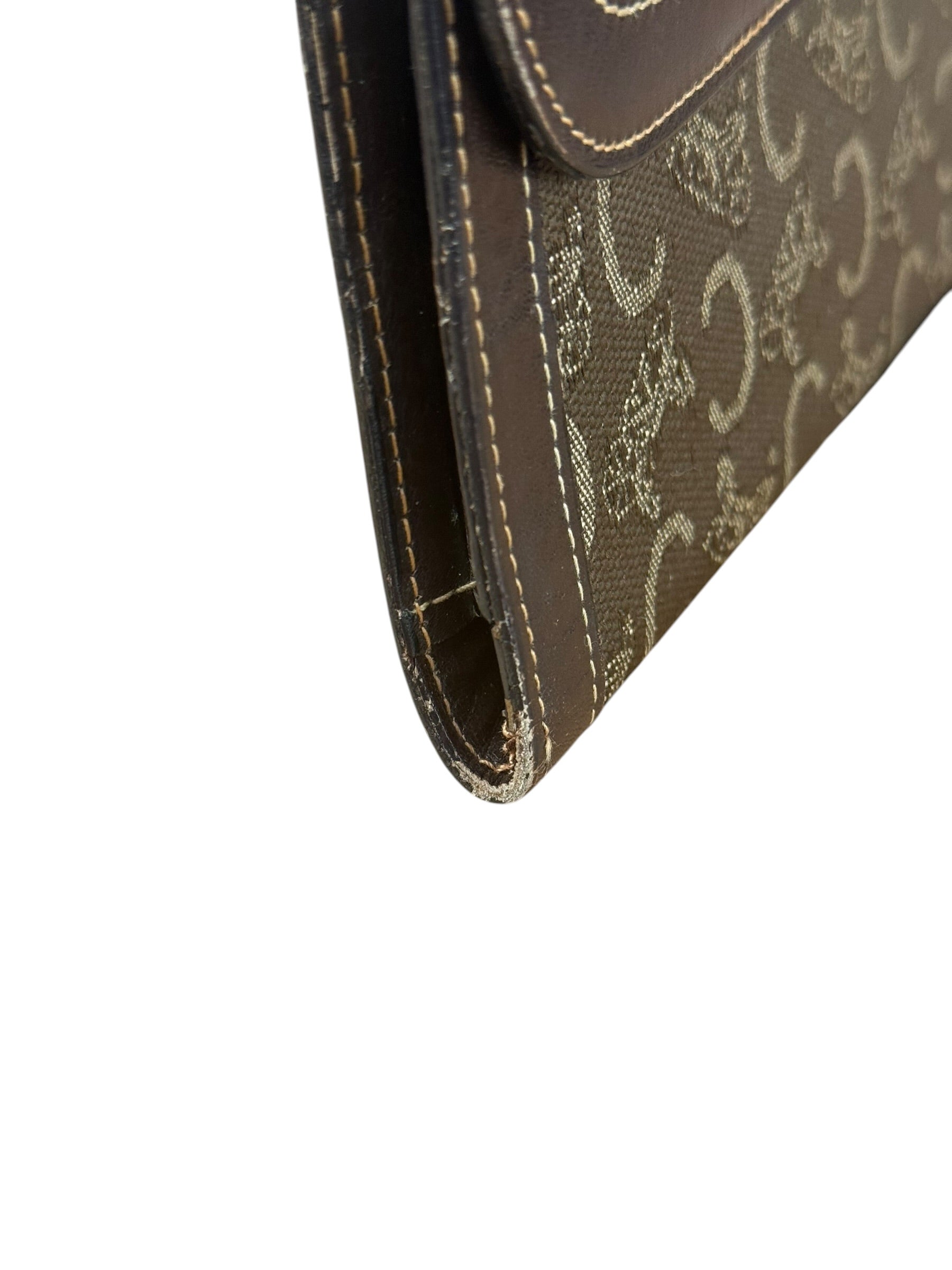 Celine Vintage Canvas Snap Trifold Wallet