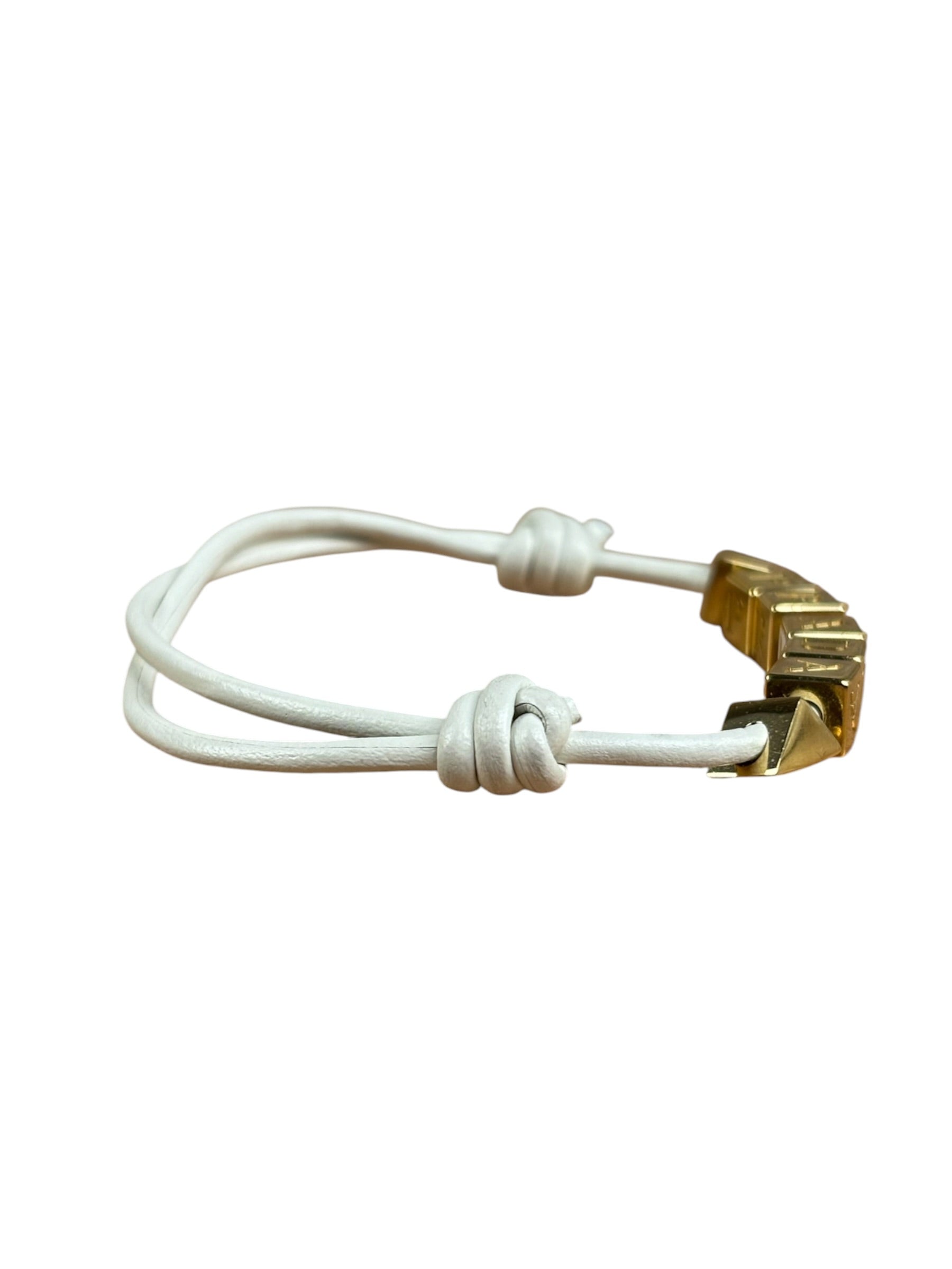 Prada Nappa Leather Logo Embellished Bracelet