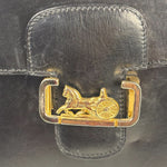 Celine Vintage Black Leather Shoulder Bag