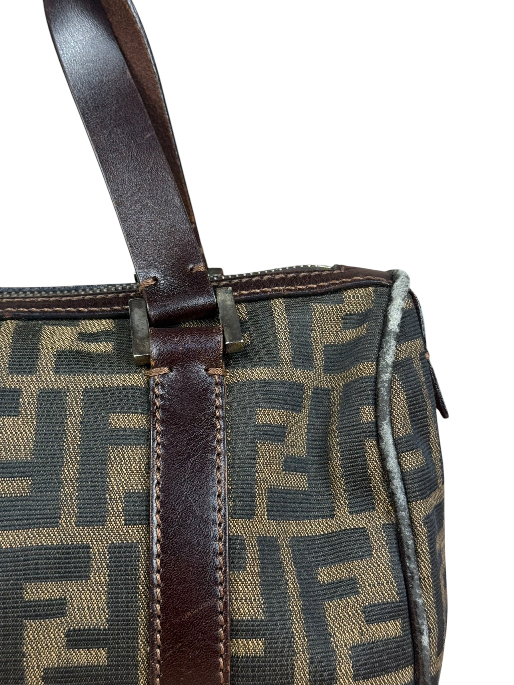Fendi Vintage FF Zucca Print Mini Boston Handbag