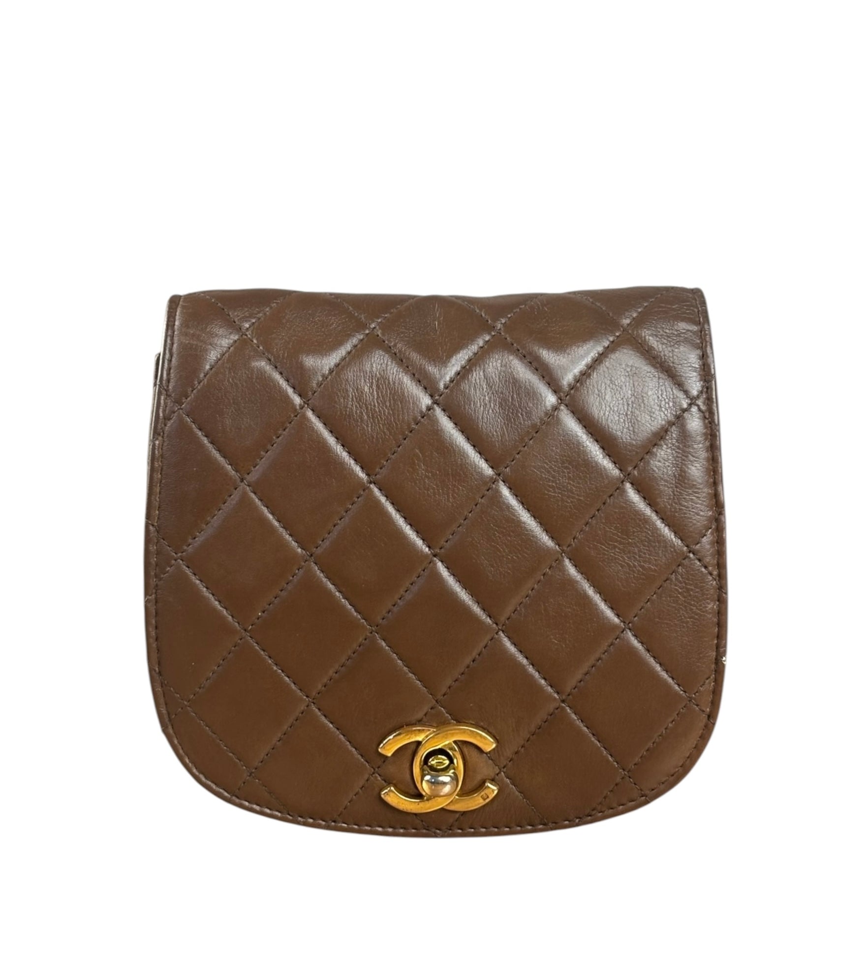 Chanel Brown Quilted Waist Bag 1990