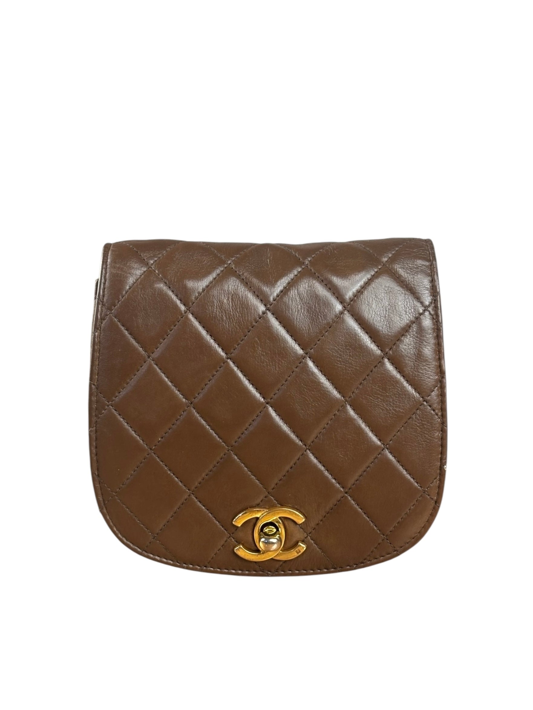 Chanel Brown Quilted Waist Bag 1990
