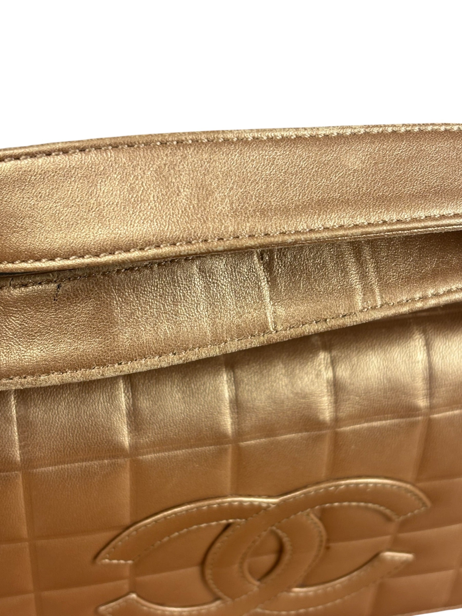 Chanel Gold Calfskin Chocolate Bar Shoulder Bag 2002