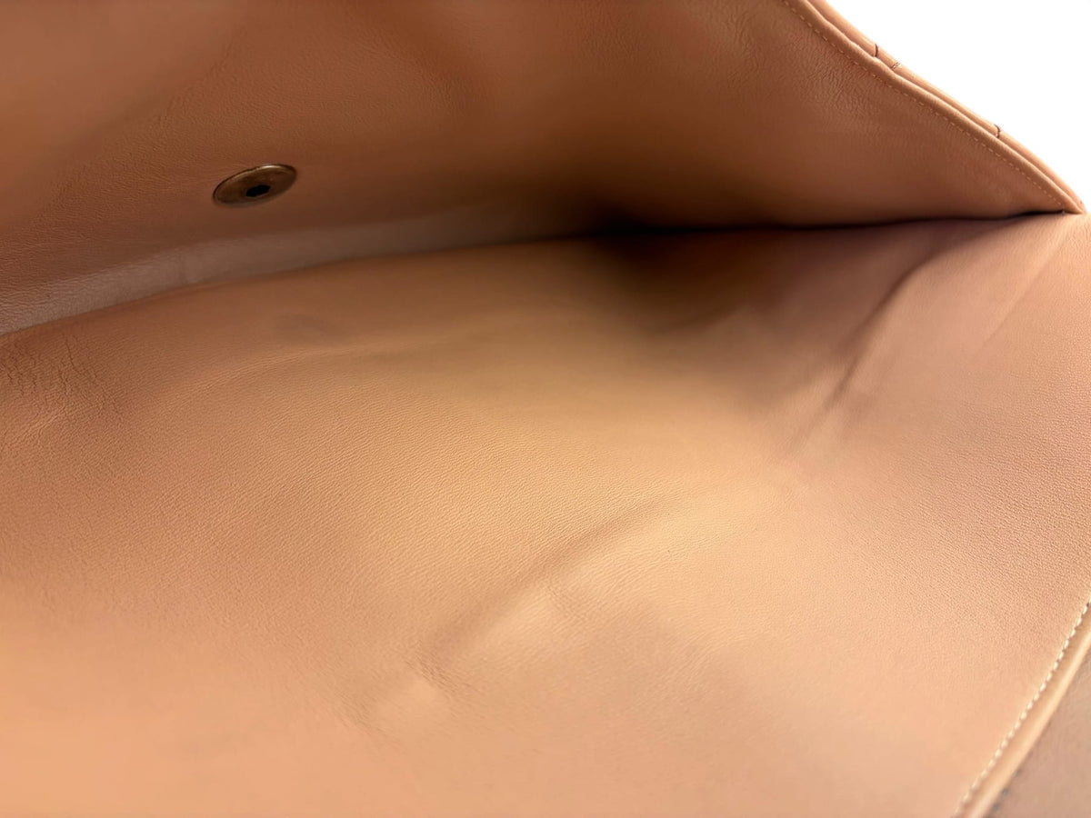 Chanel Patent Nude Quilted Jumbo Flap 2011
