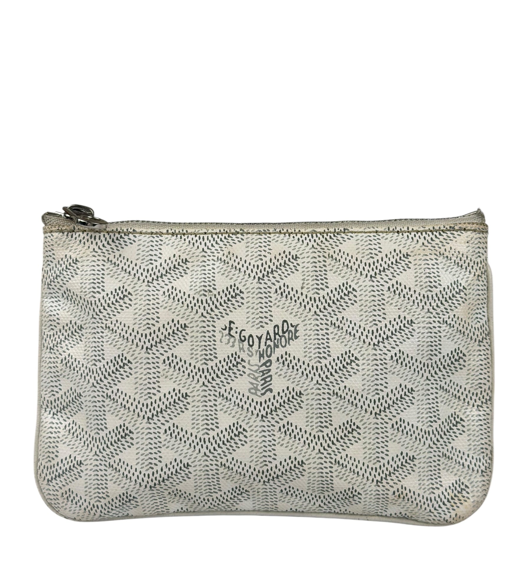 Goyard White Senat Mini Pouch