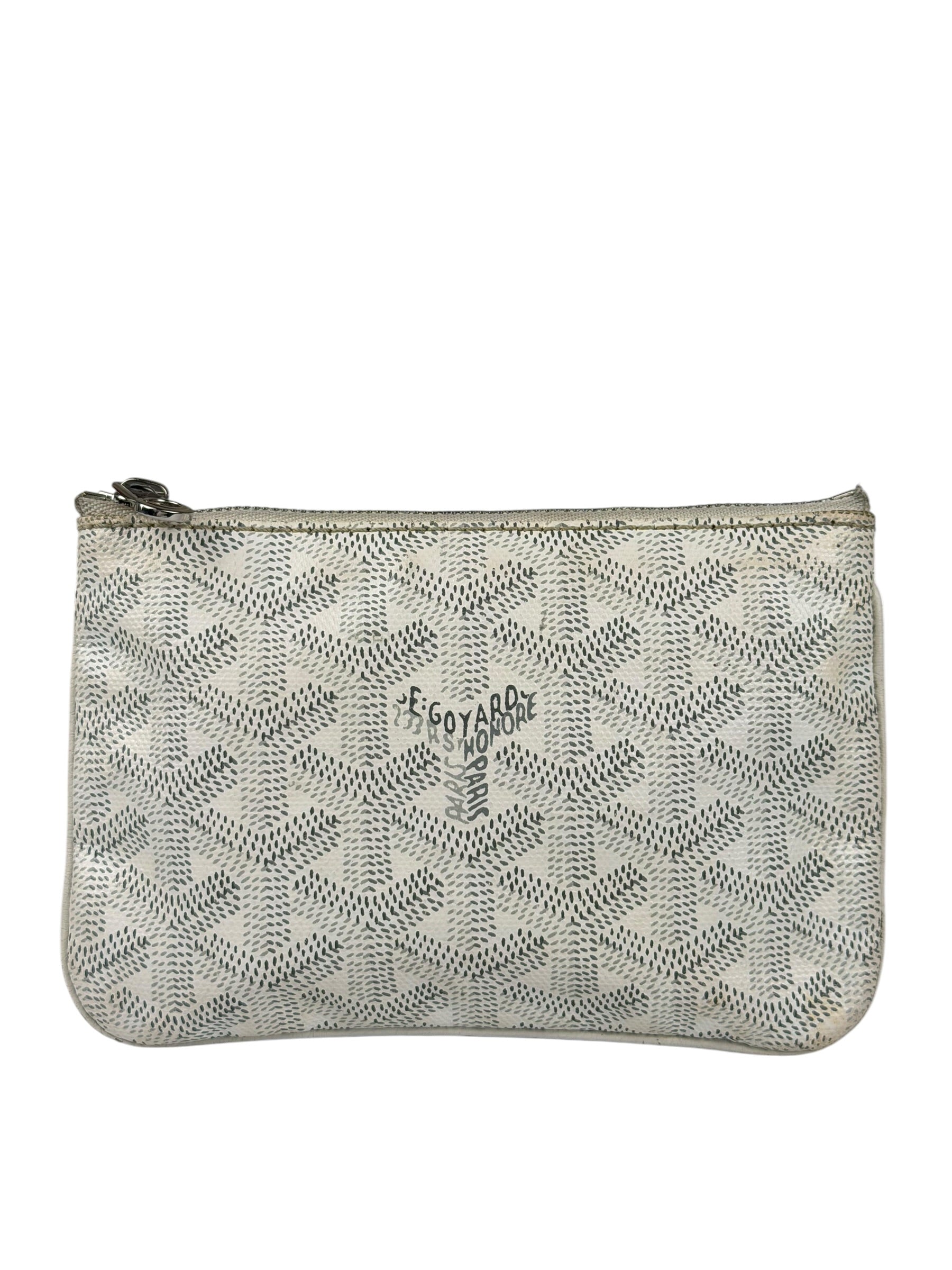 Goyard White Senat Mini Pouch