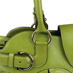Salvatore Ferragamo Green Leather Marisa Shoulder Bag