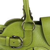 Salvatore Ferragamo Green Leather Marisa Shoulder Bag