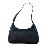 Prada Black Tessuto Nylon Leather Trim Hobo Bag