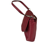 Coach Burgundy Pebbled Leather Flap Pochette