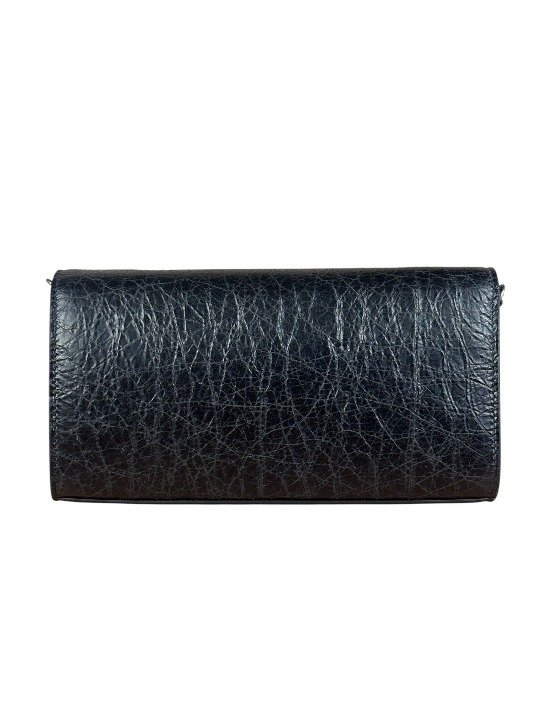 Balenciaga Black Croc Embossed Le City Clutch/Wallet
