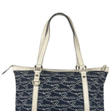 Gucci Western Logo Denim Abbey Zip Tote