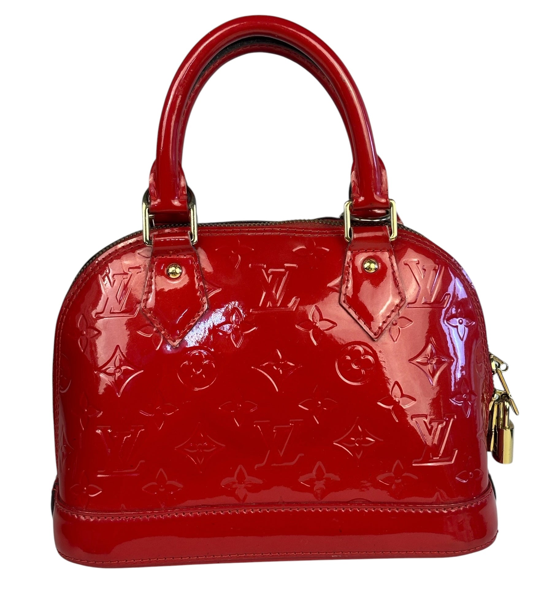 Louis Vuitton Red Vernis Alma BB Handbag