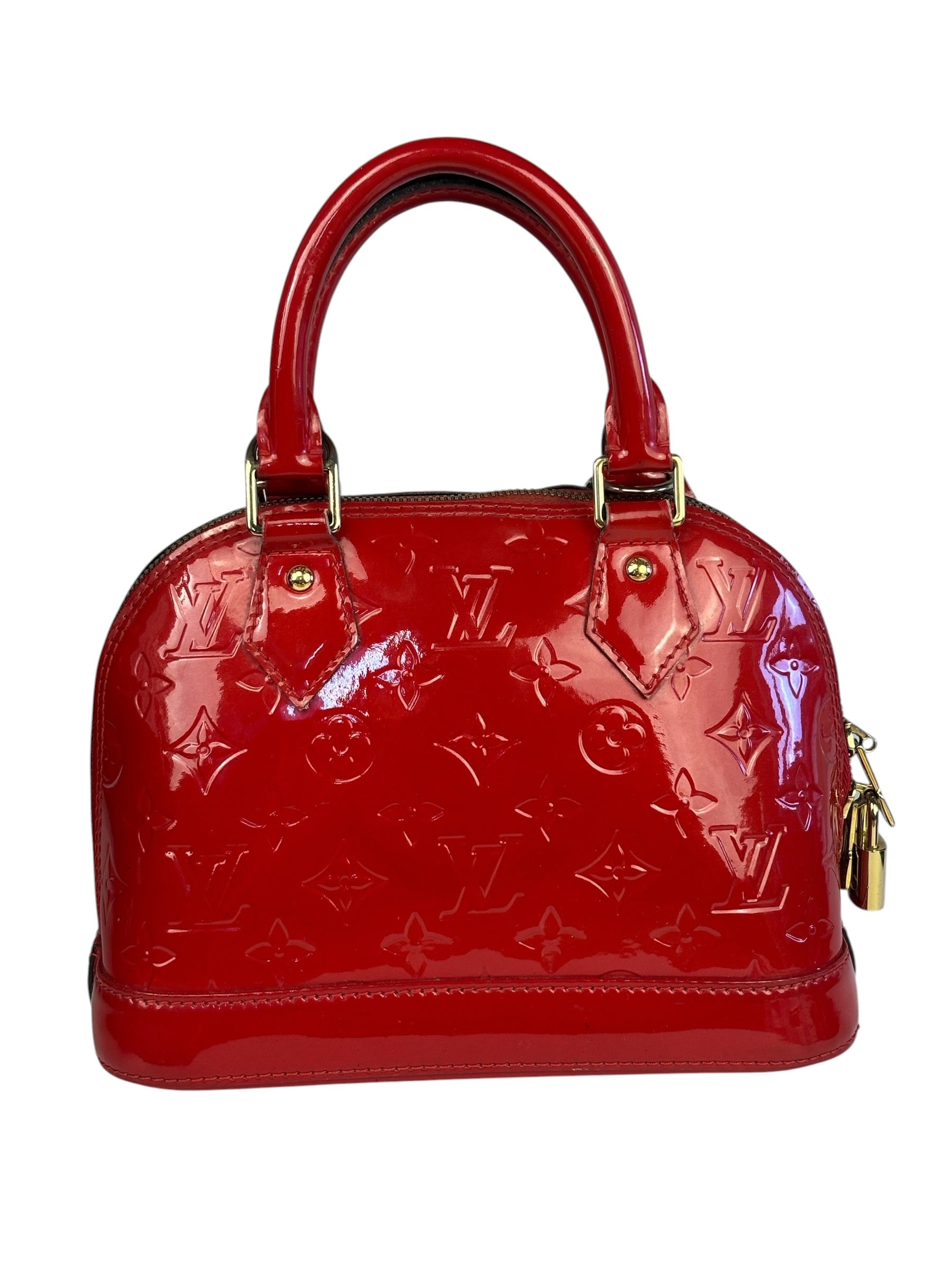 Louis Vuitton Red Vernis Alma BB Handbag