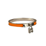 Hermes Orange Kelly H Lock Mini Clic Bracelet