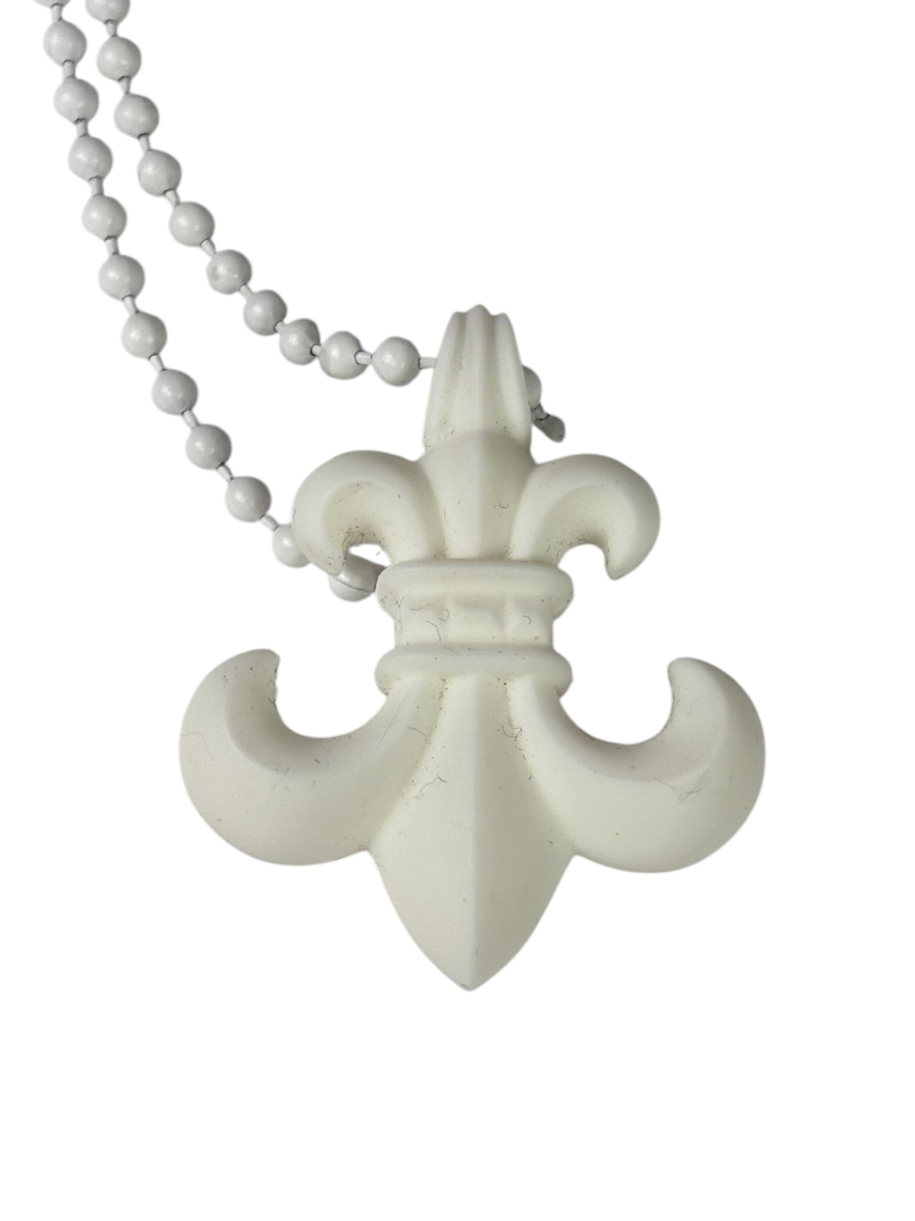 Chrome Hearts White Silichrome Ball Chain Necklace