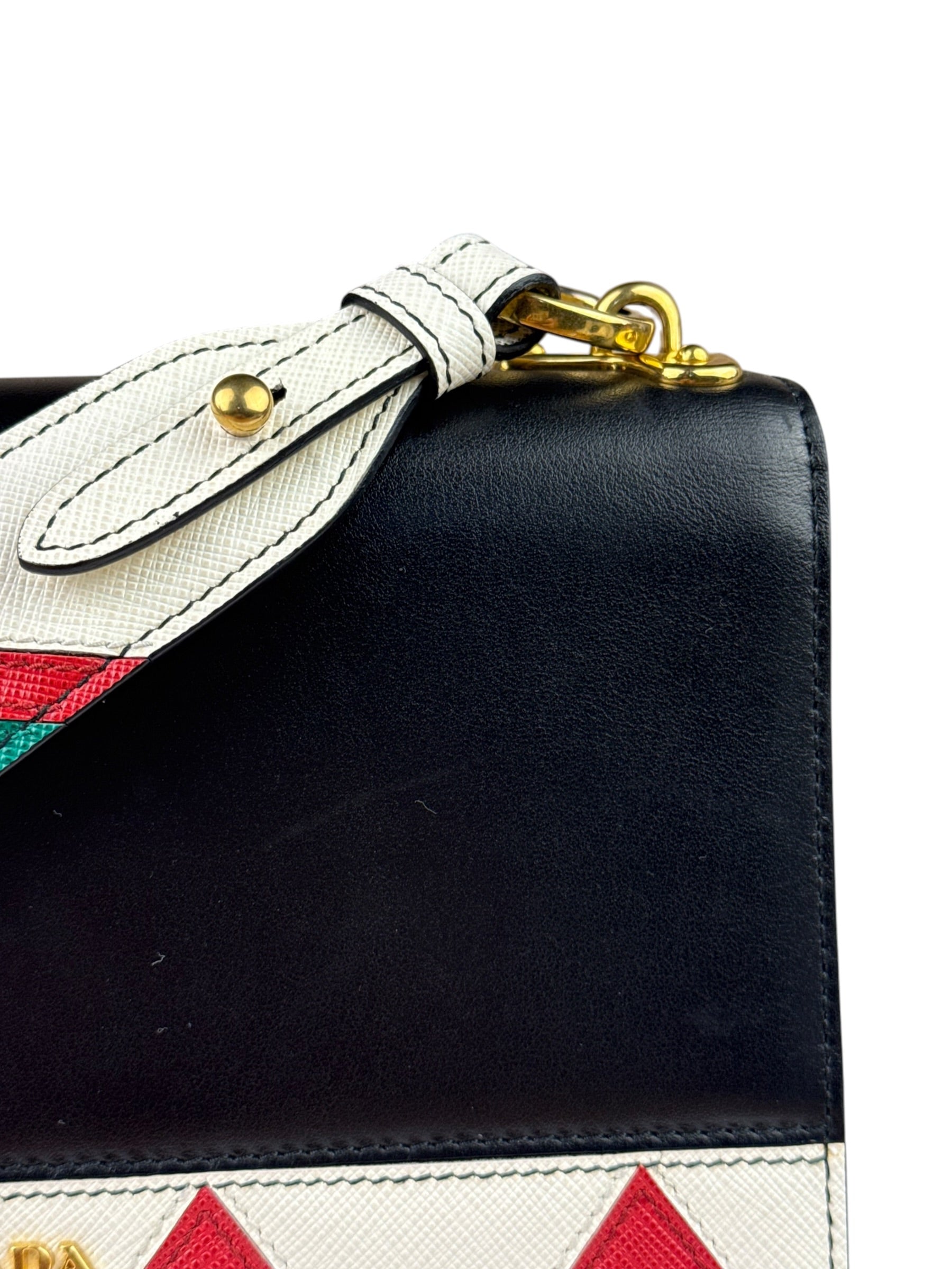 Prada Muilticolor Calfskin Esplanade Crossbody Bag