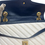 Gucci GG Marmont Cream & Navy Flap Bag