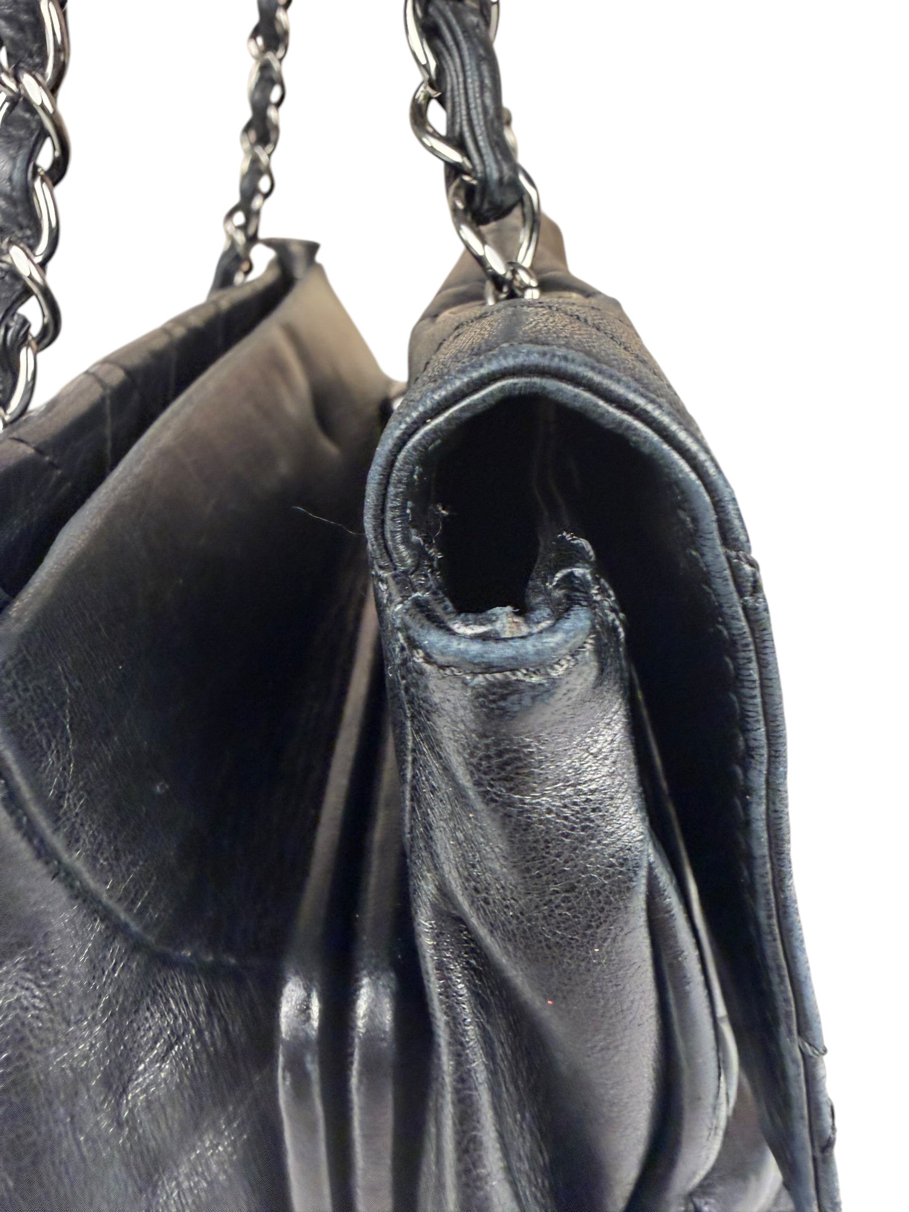 Chanel Black Calfskin Ritz Flap Bag 2007