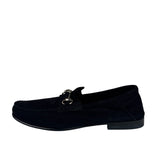 Gucci Black Suede Horsebit Loafers