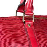 Louis Vuitton Red Epi Keepall Duffel Hand Bag