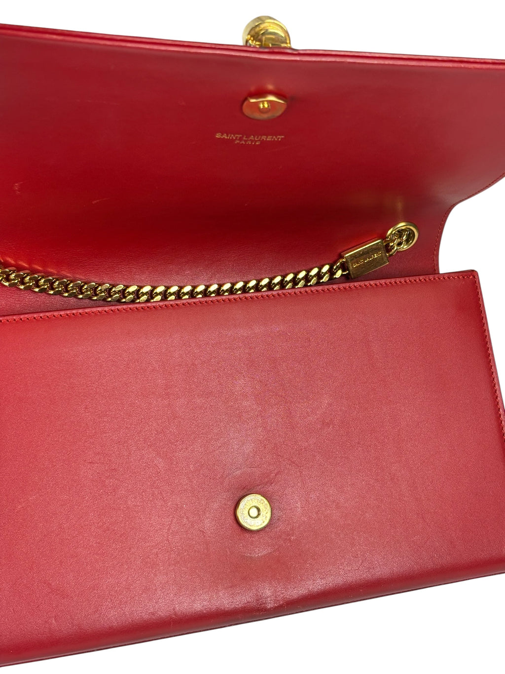 Yves Saint Laurent Red Leather Medium Kate Shoulder Bag